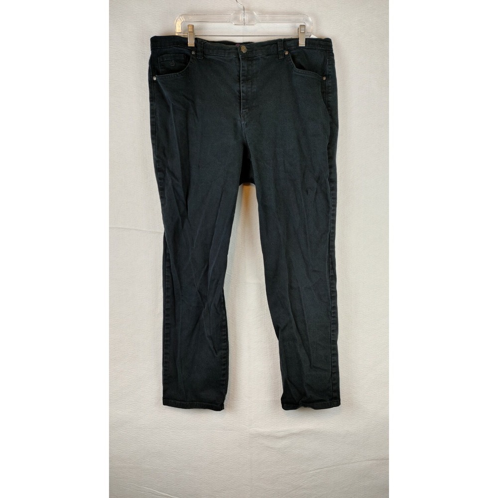 GLORIA VANDERBILT BLACK DENIM AMANDA JEANS SIZE 16W - Picture 1 of 8